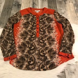 Liz Claiborne Petite Size PL 1/2 Button Blouse